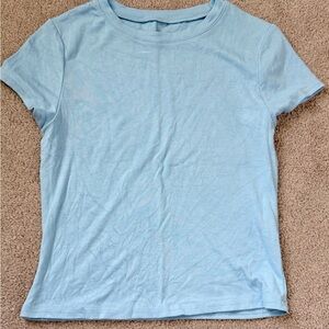 SHEIN Light Blue Short Sleeve Crewneck Tee